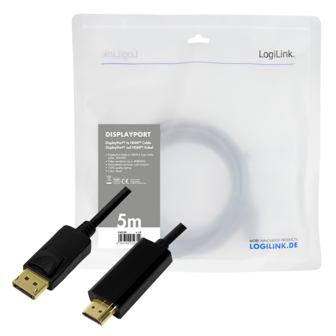 DisplayPort 1.2 --&gt; HDMI 5.00m 4K/30Hz LogiLink