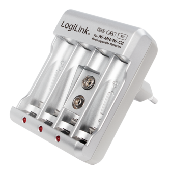 Logilink Universeel lader 4x AA of 4x AAA en 1x 9V