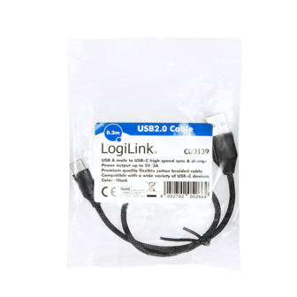 USB 2.0 C  USB-A 1.00m LogiLink Zwart