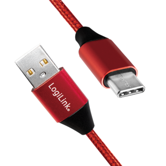 USB 2.0 C  USB-A 1.00m LogiLink Rood