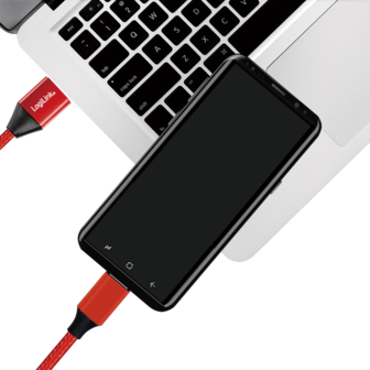 USB 2.0 C  USB-A 1.00m LogiLink Rood