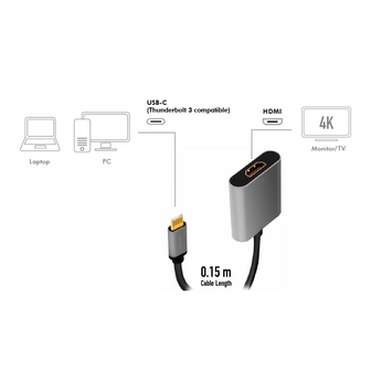 USB 3.2 Gen1 C --&gt; HDMI(F) 0.15m LogiLink 4K