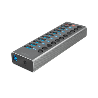 LogiLink 11 Port, USB-B --&gt; USB-A 3.0 actief+schakelaars