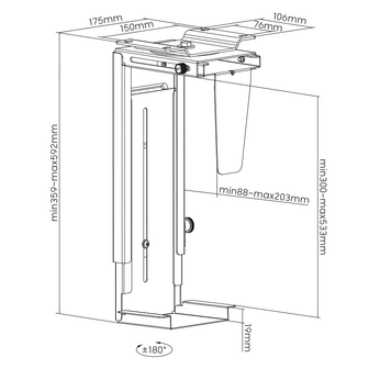 LogiLink Pc-houder, ondertafel- of wandmontage