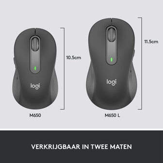 Logitech M650 (L) Optical Bluetooth Zwart Ret. Wireless