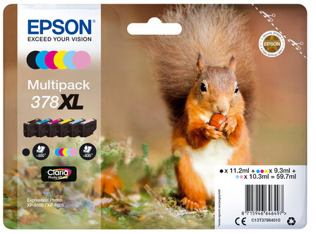 Epson 378XL Multipack Zwart+5 kleuren 59,7ml (Origineel)