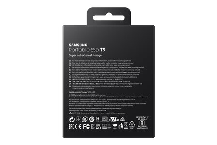 4TB Samsung T9 NVMe/Zwart/USB-C/2000/1950