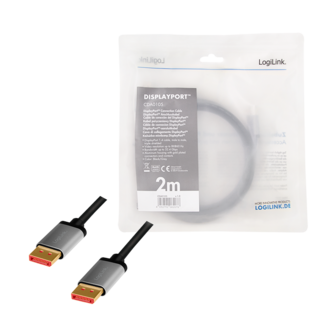 DisplayPort 1.4 2.00m 8K/60Hz LogiLink Aluminium