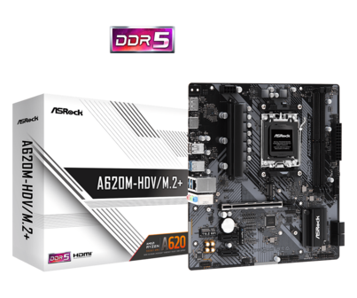 ASRock AM5 A620M-HDV/M.2+ - DDR5/2xM.2/DP/HDMI/&micro;ATX