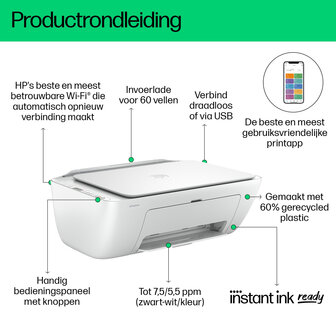 HP Deskjet 2810e AIO / WLAN / Wit