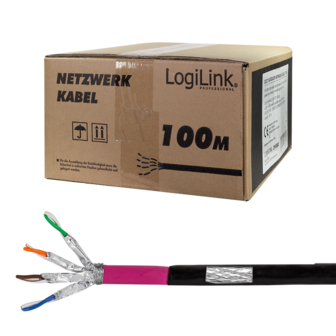 Cat7 Outdoor 100m. S/FTP Zwart Logilink AWG23 Cu