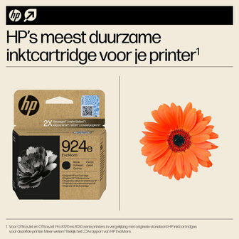 HP No.924e Zwart EvoMore 1.000 pagina`s (Origineel)