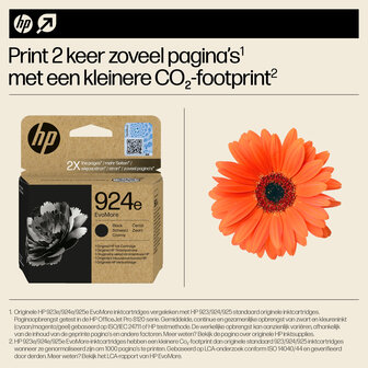 HP No.924e Zwart EvoMore 1.000 pagina`s (Origineel)