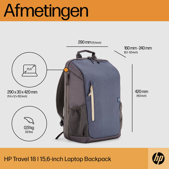 Tas 15,6&quot; HP Travel Backpack Grijs