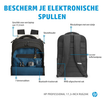 Tas 17,3&quot; HP Professional Backpack Zwart