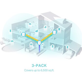 TP-Link Deco X50 2PSW 3000Mbps Gigabit set van 3.