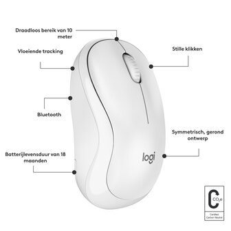 Logitech M240 Silent Optical USB Wit Retail Wireless