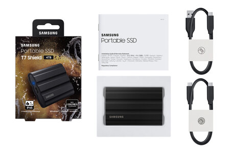 4TB Samsung T7 Shield NVMe/Zwart/USB-C/1050/1000