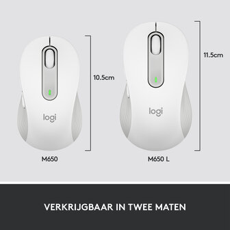 Logitech M650 (L) Optical Bluetooth Wit Ret. Wireless