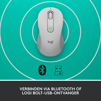 Logitech M650 (L) Optical Bluetooth Wit Ret. Wireless