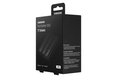 2TB Samsung T7 Shield NVMe/Zwart/USB-C/1050/1000