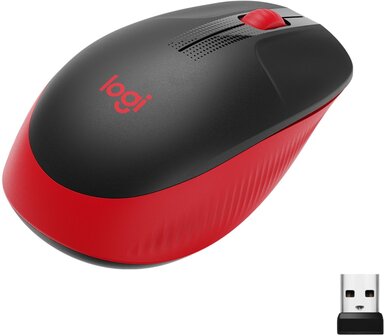 Logitech M190 Optical USB Zwart-Rood Retail Wireless