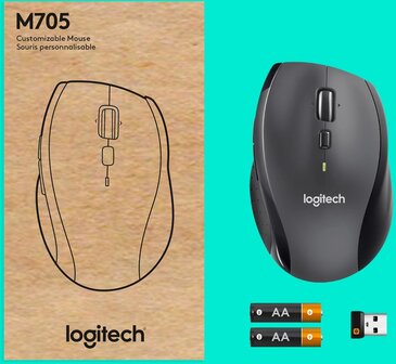 Logitech M705 Laser USB Zwart bruine doos Wireless