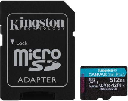 SDXC Card Micro 512GB Kingston UHS-I U3 Canvas Go! Plus