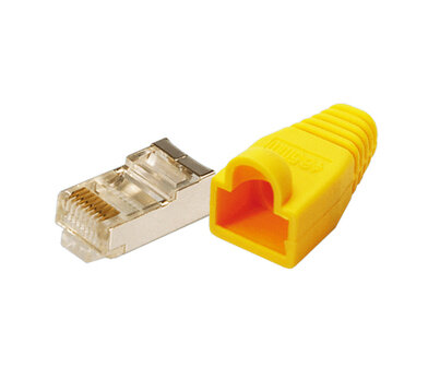 Patchstekker RJ45 Cat5e Shielded 10st LogiLink Geel