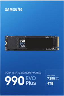 4TB M.2 PCIe NVMe2.0 Samsung 990 EVO Plus TLC/7250/6300