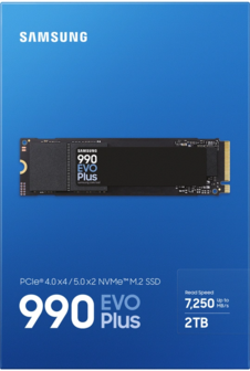 2TB M.2 PCIe NVMe2.0 Samsung 990 EVO Plus TLC/7250/6300