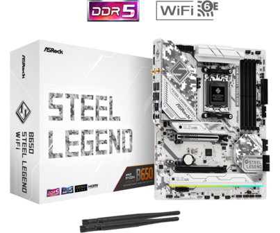 ASRock AM5 B650 Steel Legend WiFi - D5/3xM.2/DP/HDMI/ATX