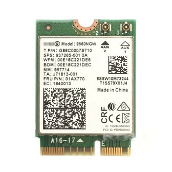 WIFI5 1730Mbps - Intel Wireless-AC 9560