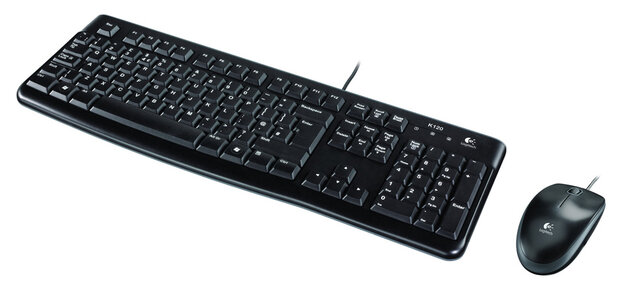 BE DT Logitech MK120 Zwart bedraad (Belgische layout)