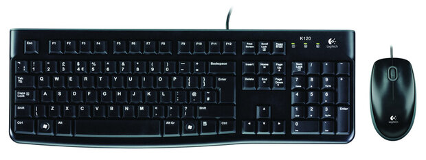 BE DT Logitech MK120 Zwart bedraad (Belgische layout)