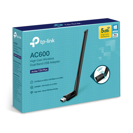 TP-Link WL 600 USB Dual Band Archer T2U Plus AC600.