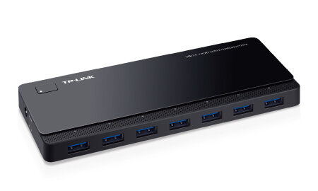 TP-Link 7 Port Hub, USB 3.0 actief zwart 2x power charge