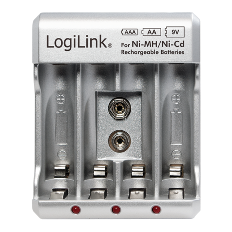 Logilink Universeel lader 4x AA of 4x AAA en 1x 9V