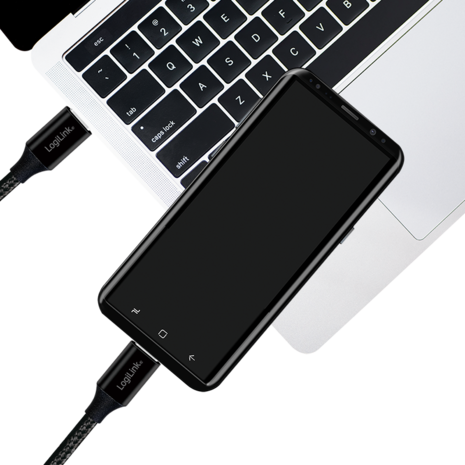 USB 2.0 C  USB-C 0.30m LogiLink Zwart