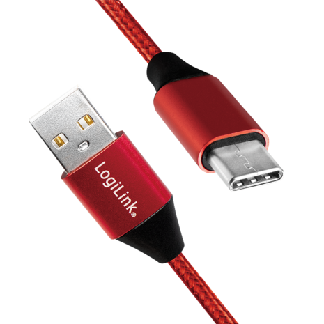 USB 2.0 C  USB-A 1.00m LogiLink Rood