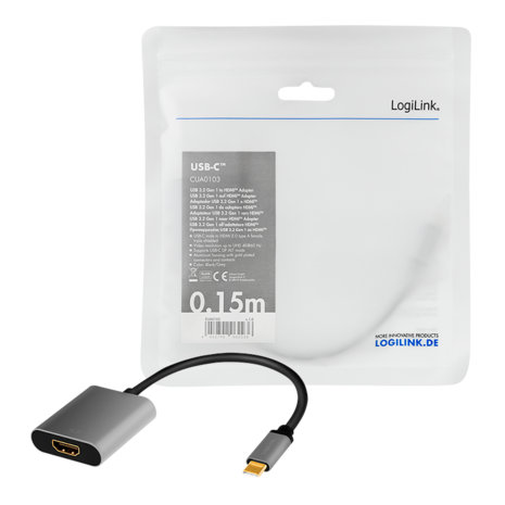 USB 3.2 Gen1 C --> HDMI(F) 0.15m LogiLink 4K