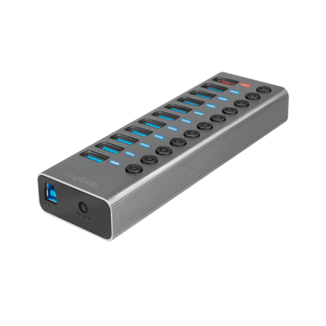 LogiLink 11 Port, USB-B --> USB-A 3.0 actief+schakelaars