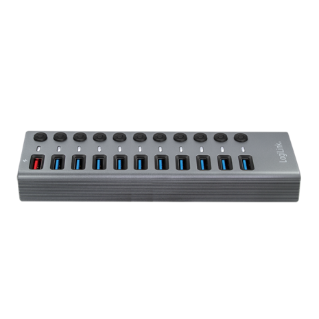 LogiLink 11 Port, USB-B --> USB-A 3.0 actief+schakelaars