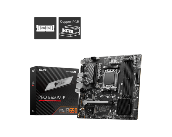 MSI AM5 PRO B650M-P - DDR5/2xM.2/DP/HDMI/VGA/µATX