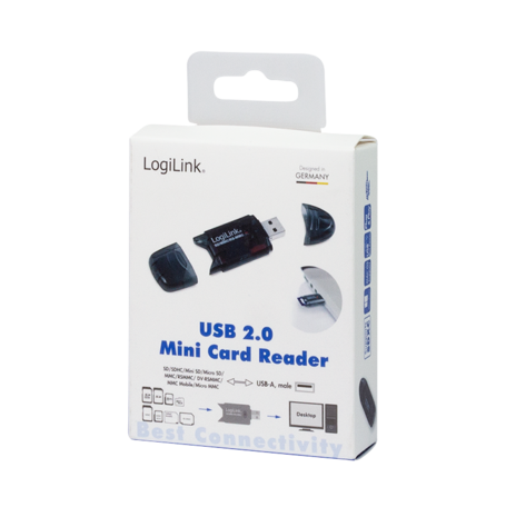 USB2.0 LogiLink Micro-SD / SDHC / MMC / RS-MMC Zwart