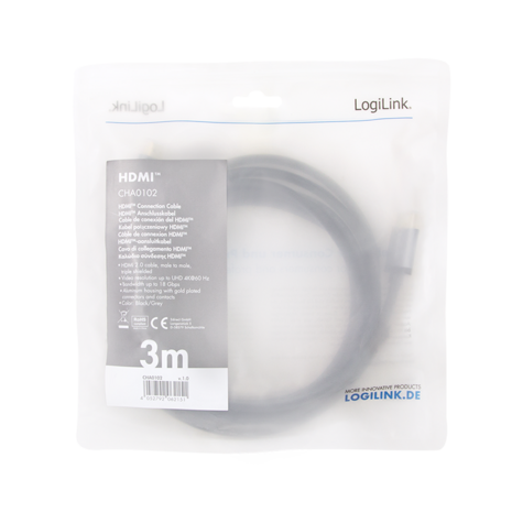 HDMI 3.00m 4K/60Hz LogiLink