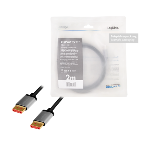 DisplayPort 1.4 1.00m 8K/60Hz LogiLink Aluminium