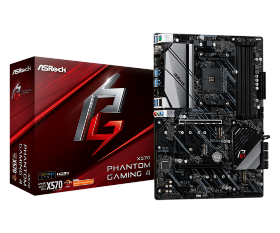 ASRock AM4 X570 Phantom Gaming 4 - DDR4/2xM2/DP/HDMI/ATX