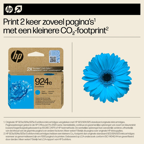 HP No.924e Cyaan EvoMore 800 pagina`s (Origineel)