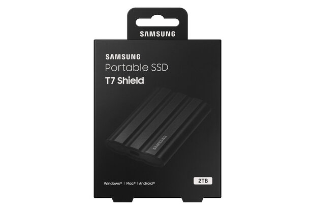 2TB Samsung T7 Shield NVMe/Zwart/USB-C/1050/1000